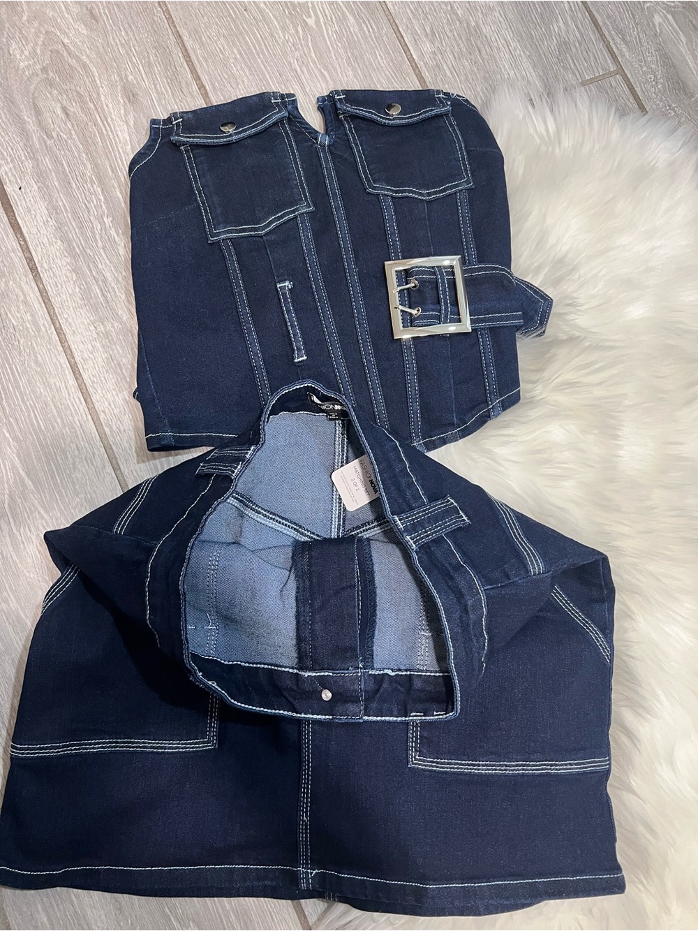 Fashion Nova - Feeling Perfect Denim Skirt Set